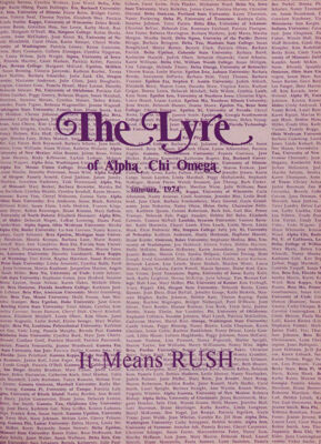 The Lyre of Alpha Chi Omega, Vol. 77, No. 4, Summer 1974